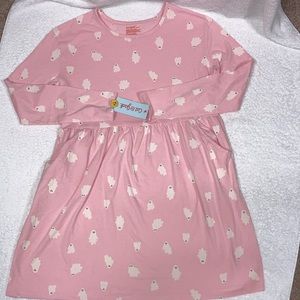 NWT cat & jack pink long sleeve ghost dress xl 14